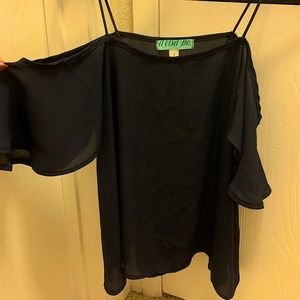 Navy blue off the shoulder top with straps